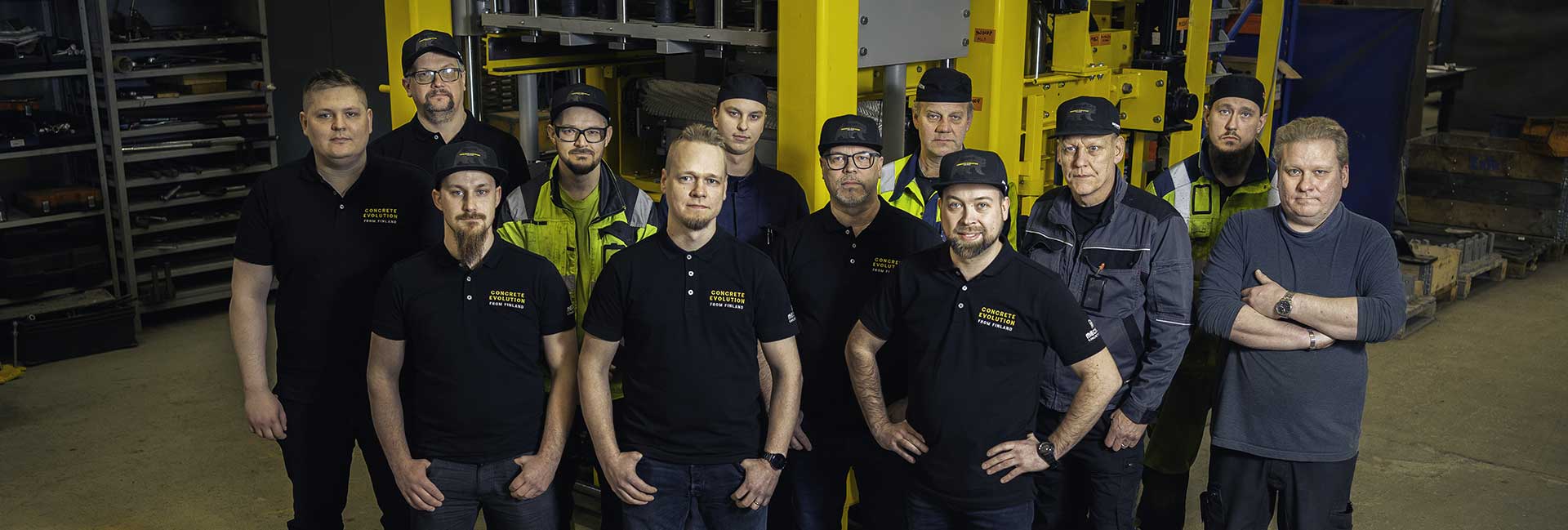 Henkilöstö, Staff, betonikoneet, Concrete machinery, Mecmetal